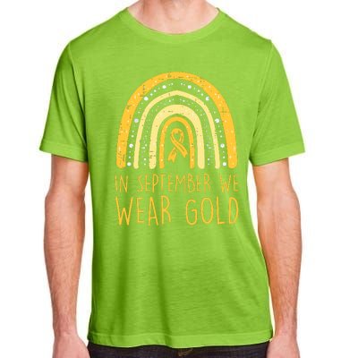 Rainbow In September We Wear Gold Childhood Cancer Awareness Adult ChromaSoft Performance T-Shirt