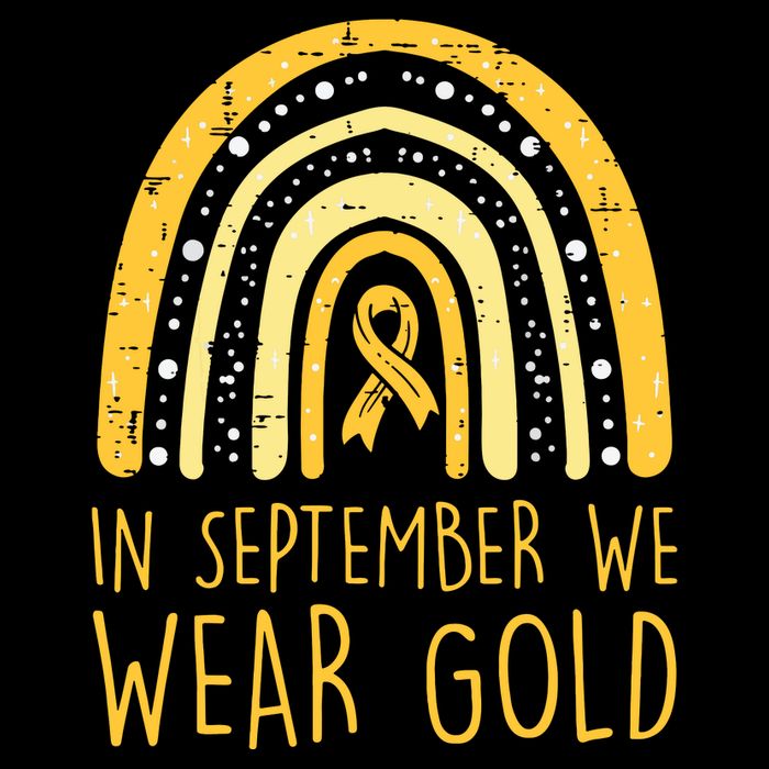 Rainbow In September We Wear Gold Childhood Cancer Awareness Button
