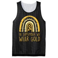 Rainbow In September We Wear Gold Childhood Cancer Awareness Mesh Reversible Basketball Jersey Tank