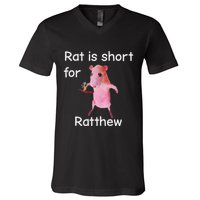 Rat Is Short For Ratthew Meme V-Neck T-Shirt