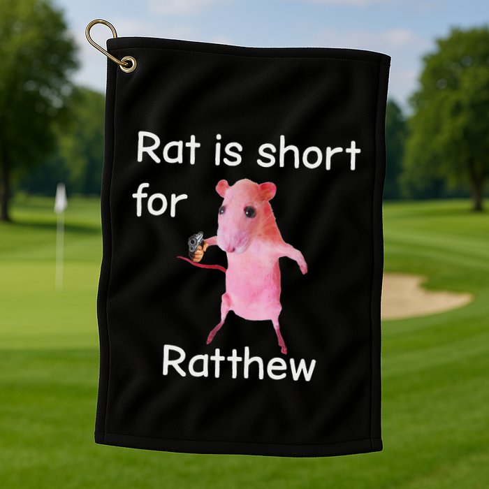 Rat Is Short For Ratthew Meme Golf Towel