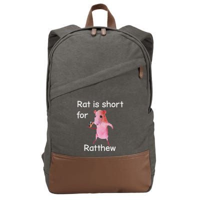 Rat Is Short For Ratthew Meme Cotton Canvas Backpack