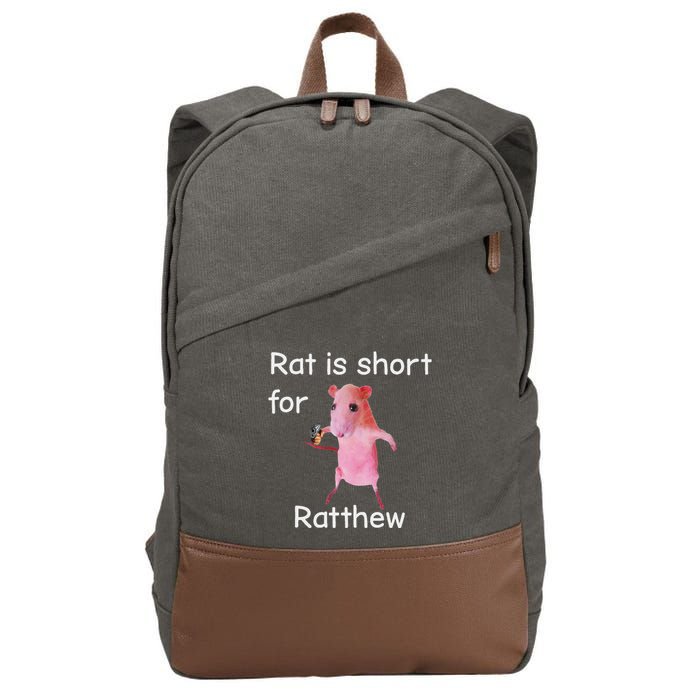 Rat Is Short For Ratthew Meme Cotton Canvas Backpack