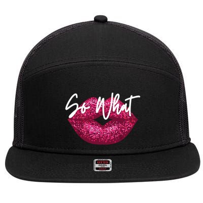 Retro I So What Funny 7 Panel Mesh Trucker Snapback Hat