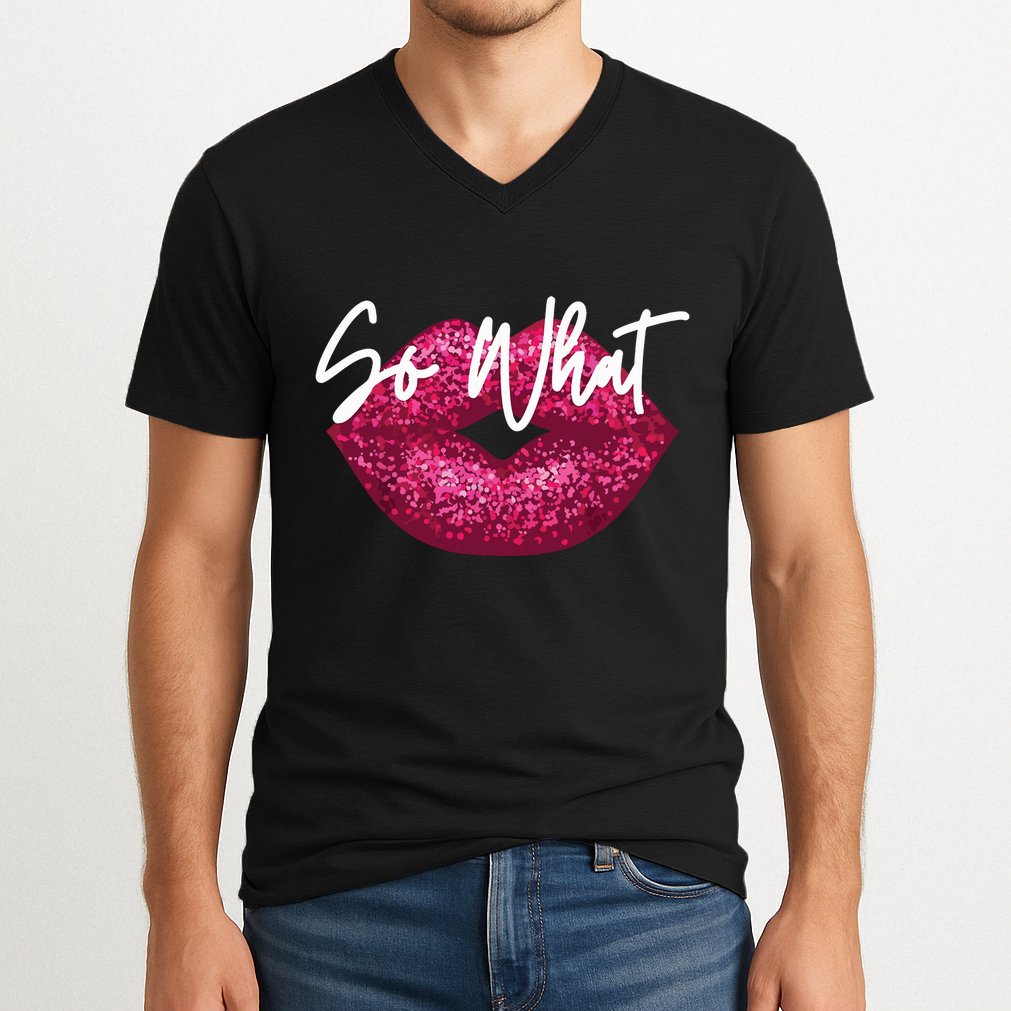 Retro I So What Funny V-Neck T-Shirt