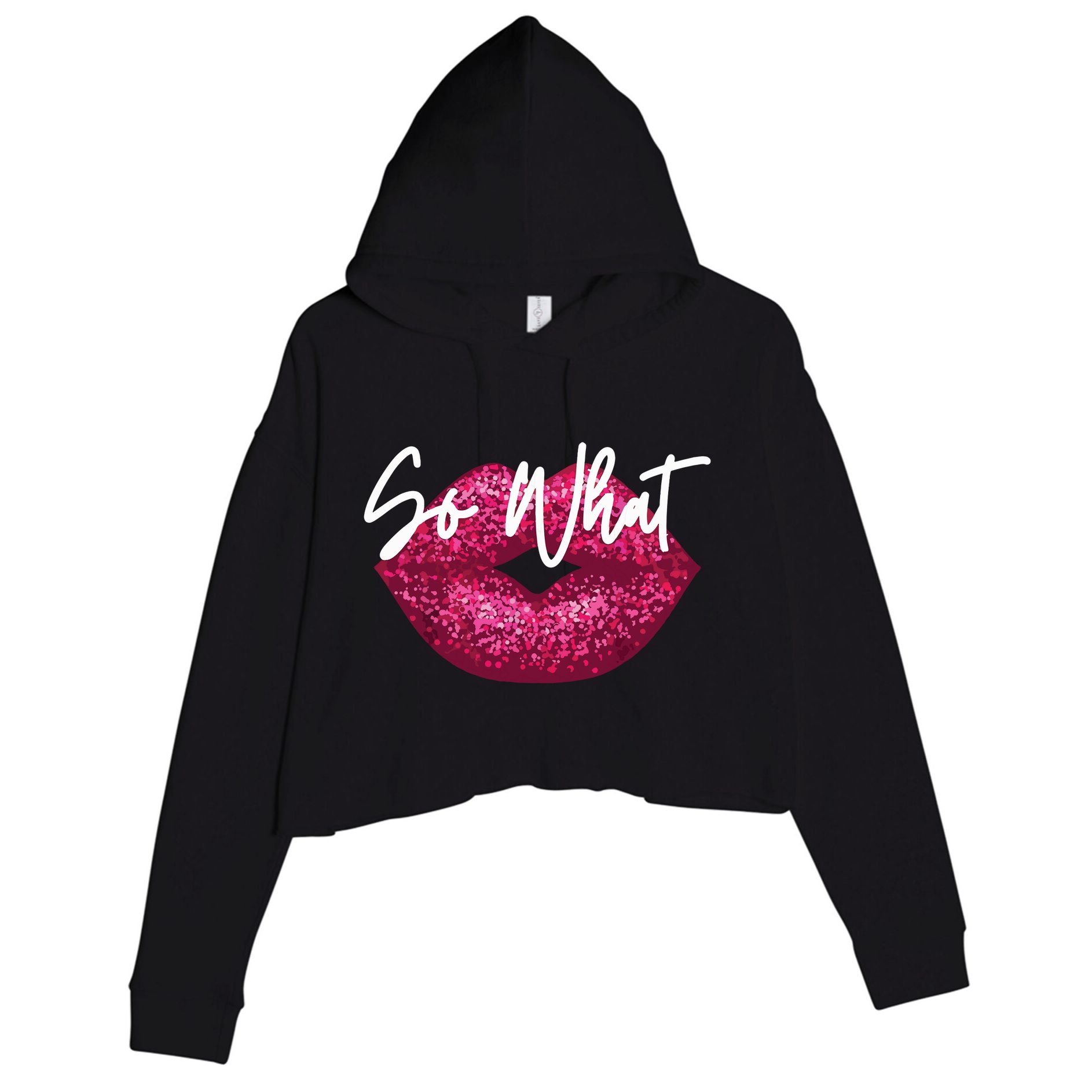 Retro I So What Funny Crop Fleece Hoodie