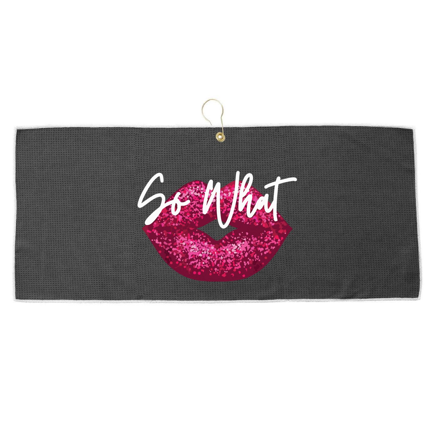 Retro I So What Funny Large Microfiber Waffle Golf Towel