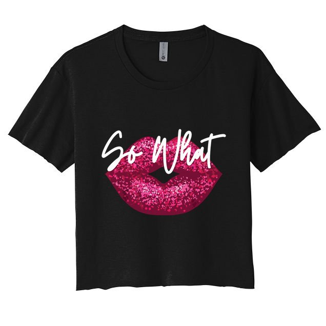 Retro I So What Funny Crop Top