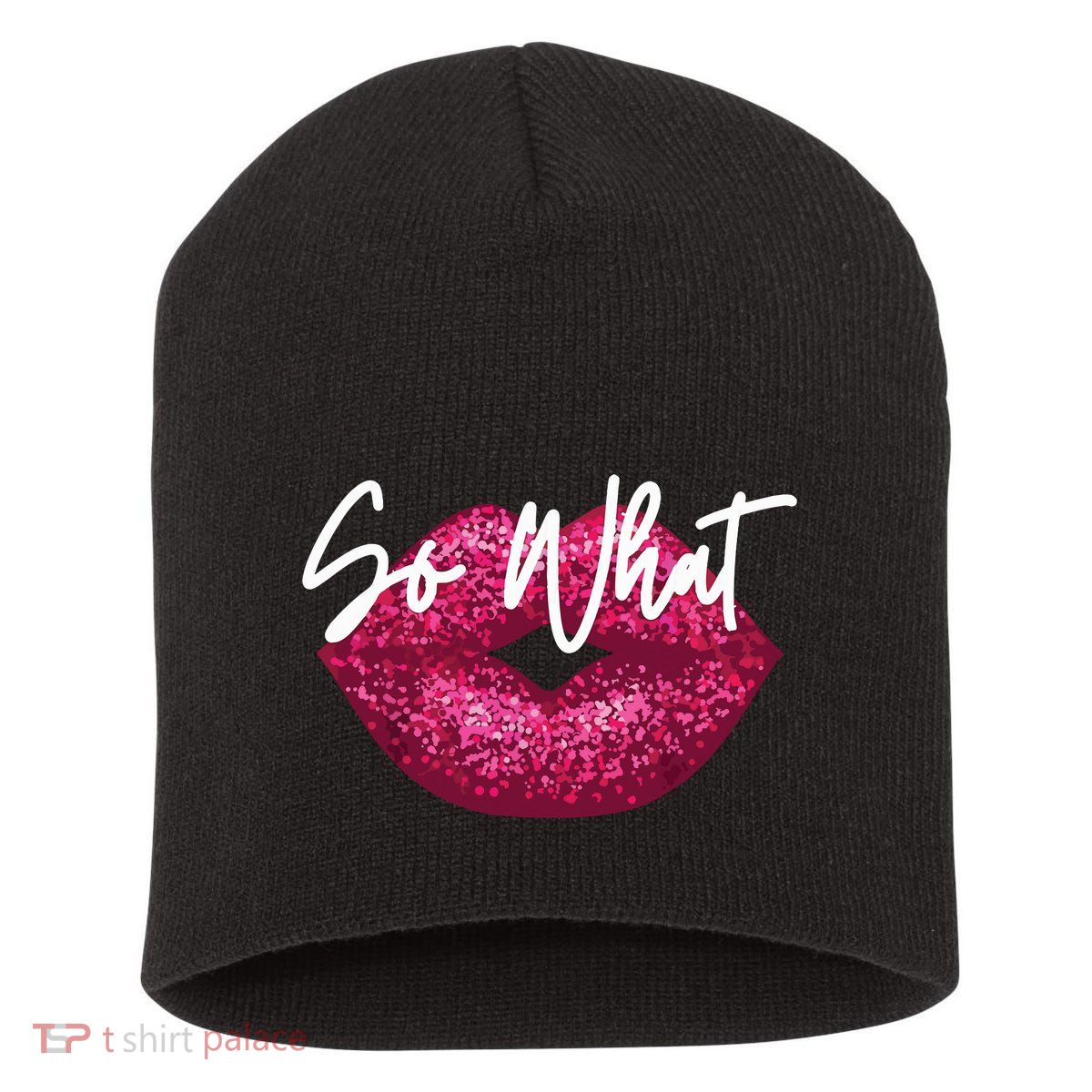 Retro I So What Funny Short Acrylic Beanie