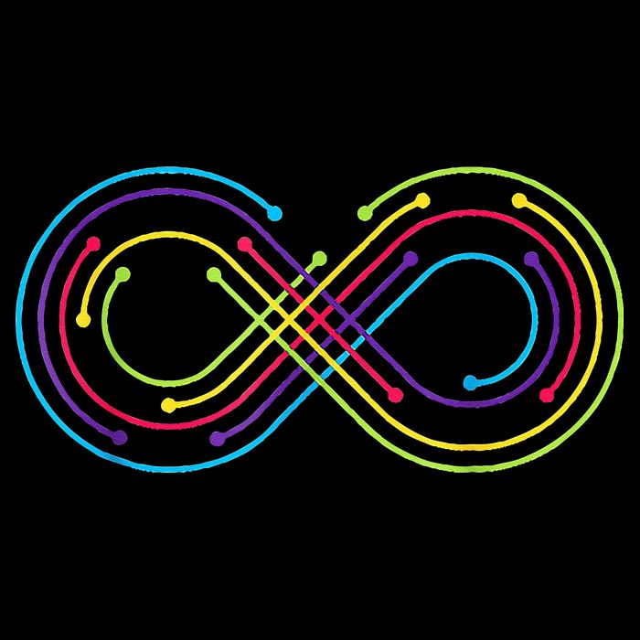 Rainbow Infinity Symbol Pride Autism Awareness Neurodiverse Cooling Performance Crew T-Shirt