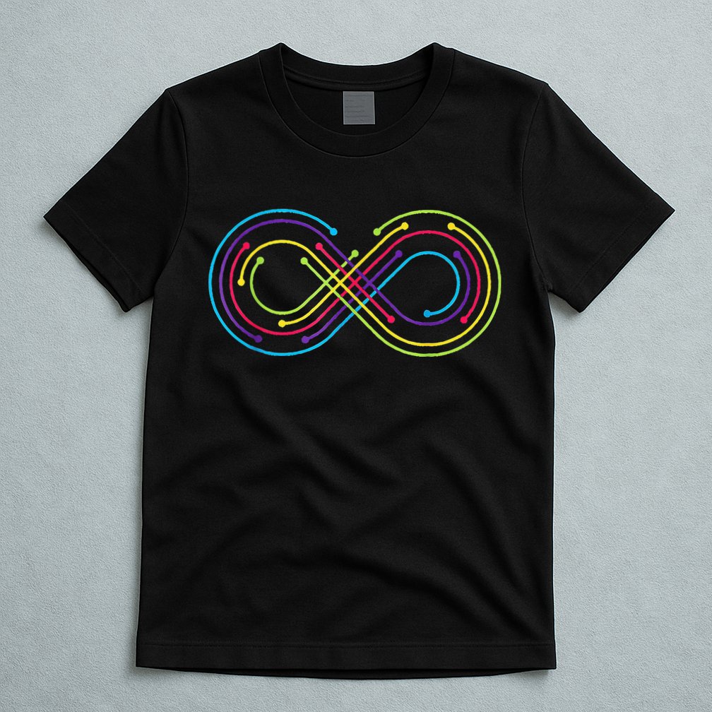 Rainbow Infinity Symbol Pride Autism Awareness Neurodiverse T-Shirt