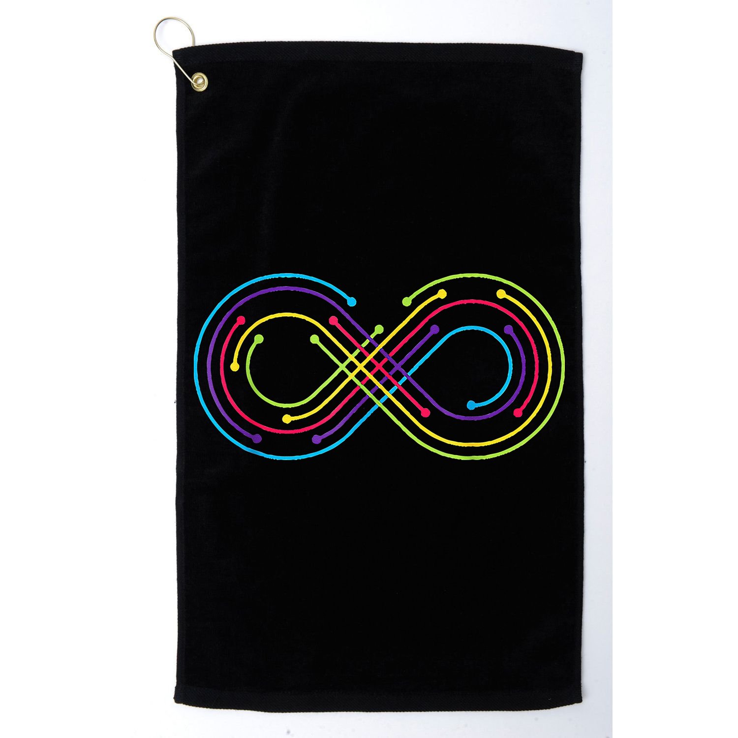Rainbow Infinity Symbol Pride Autism Awareness Neurodiverse Golf Towel