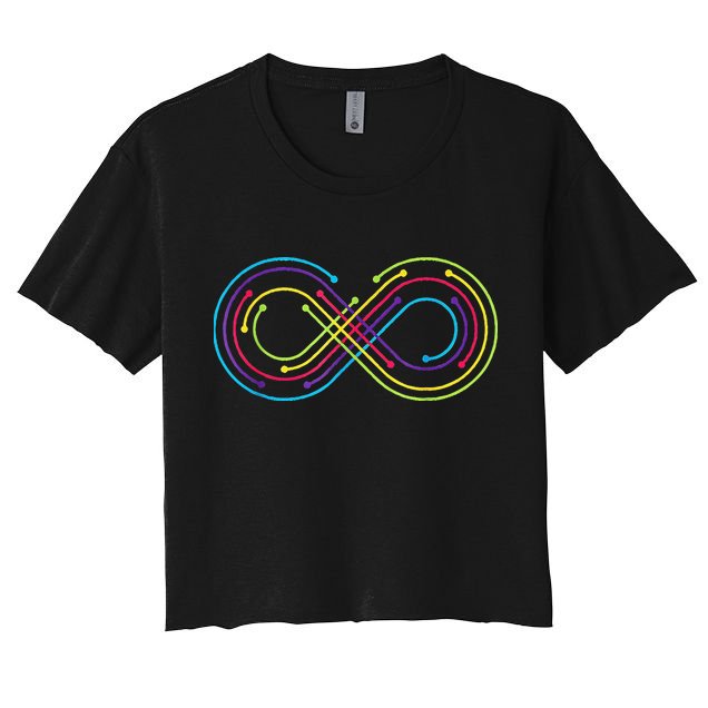 Rainbow Infinity Symbol Pride Autism Awareness Neurodiverse Crop Top