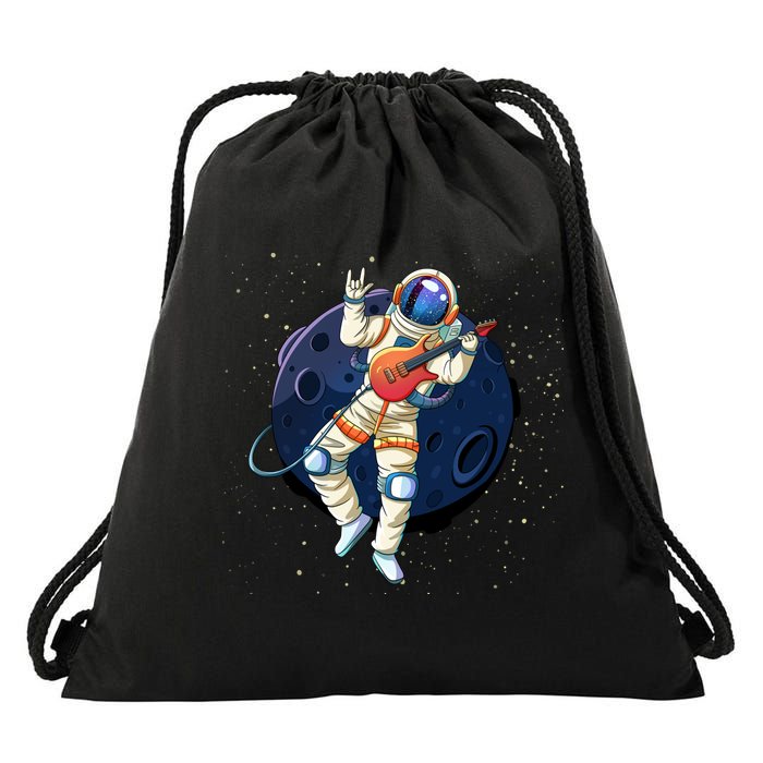Rocking In Space Astronaut Rock Drawstring Bag