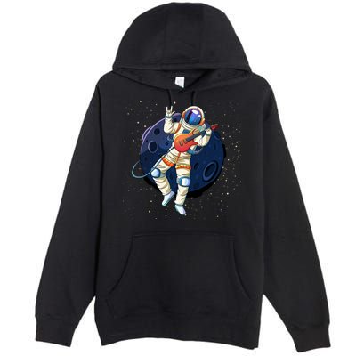 Rocking In Space Astronaut Rock Premium Pullover Hoodie
