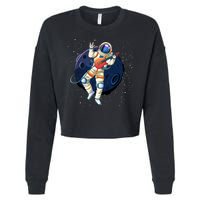 Rocking In Space Astronaut Rock Cropped Pullover Crew