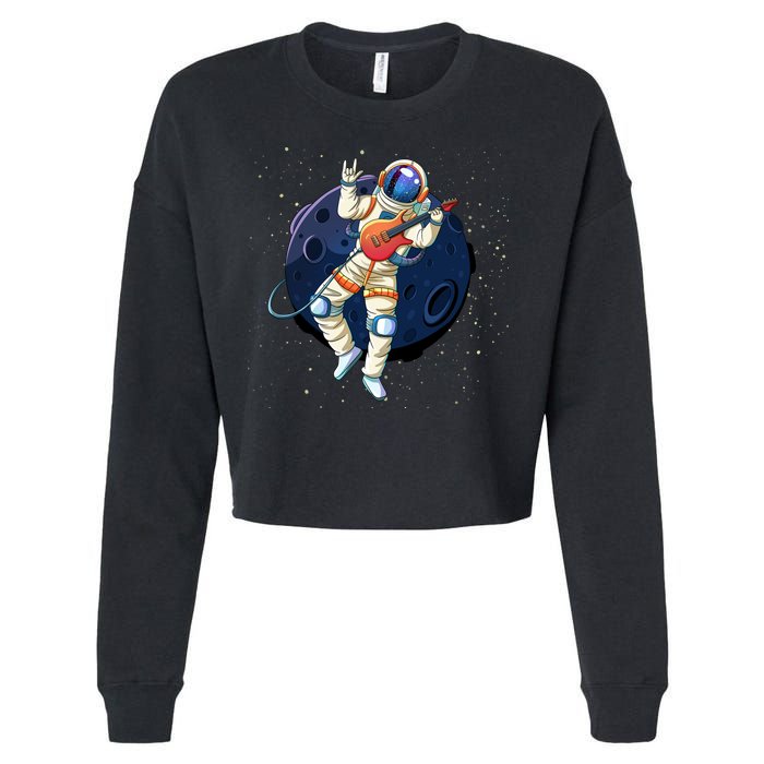 Rocking In Space Astronaut Rock Cropped Pullover Crew