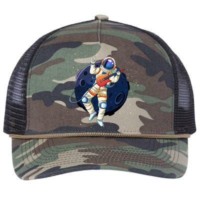 Rocking In Space Astronaut Rock Retro Rope Trucker Hat Cap