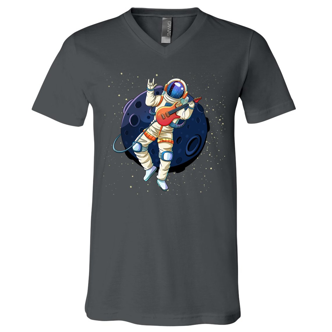Rocking In Space Astronaut Rock V-Neck T-Shirt