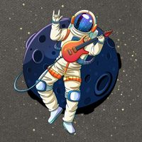 Rocking In Space Astronaut Rock Cotton Canvas Backpack