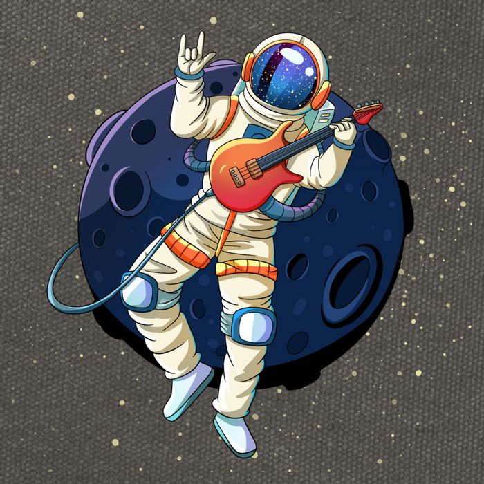 Rocking In Space Astronaut Rock Cotton Canvas Backpack