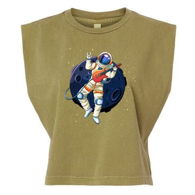 Rocking In Space Astronaut Rock Garment-Dyed Women's Muscle Tee