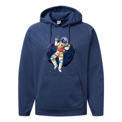 Rocking In Space Astronaut Rock Performance Fleece Hoodie