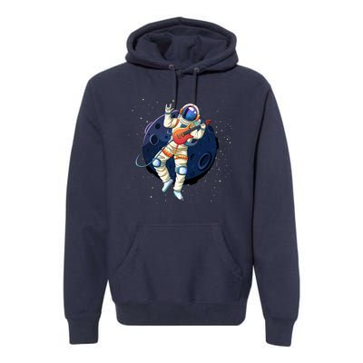 Rocking In Space Astronaut Rock Premium Hoodie