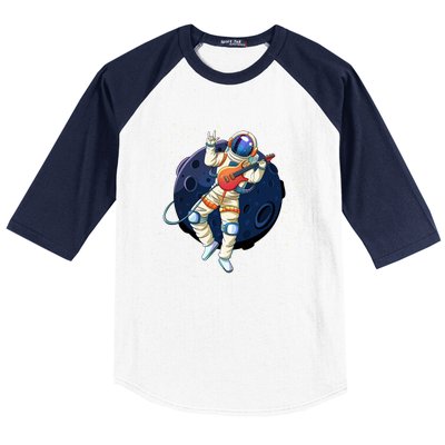 Rocking In Space Astronaut Rock Baseball Sleeve Shirt