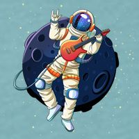 Rocking In Space Astronaut Rock Sueded Cloud Jersey T-Shirt