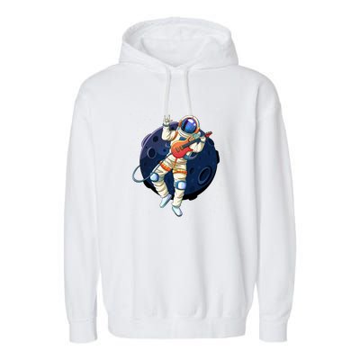 Rocking In Space Astronaut Rock Garment-Dyed Fleece Hoodie