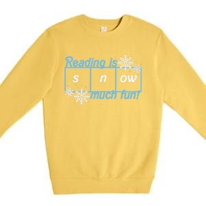 Reading Is Snow Much Fun Science Of Reading Premium Crewneck Sweatshirt