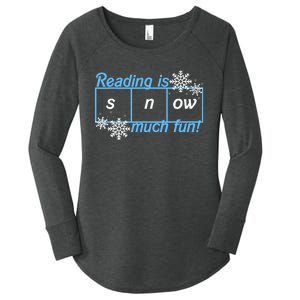 Reading Is Snow Much Fun Science Of Reading Women's Perfect Tri Tunic Long Sleeve Shirt