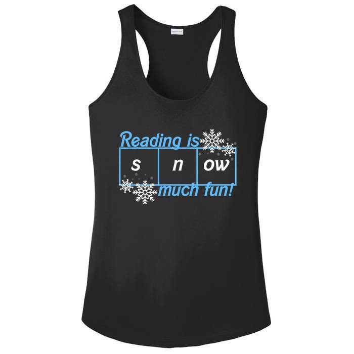 Reading Is Snow Much Fun Science Of Reading Ladies PosiCharge Competitor Racerback Tank