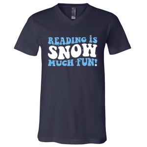 Reading Is Snow Much Fun Science Of Reading V-Neck T-Shirt