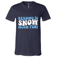 Reading Is Snow Much Fun Science Of Reading V-Neck T-Shirt