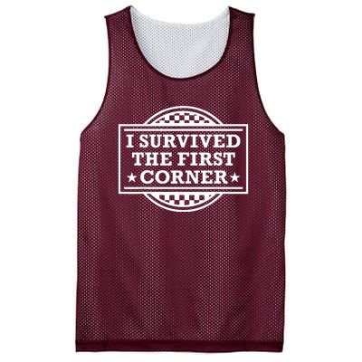 Racer I Survived The First Corner Racing Race Mesh Reversible Basketball Jersey Tank