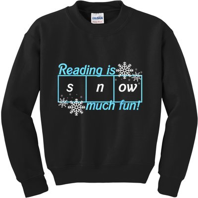 Reading Is Snow Much Fun Science Of Reading Kids Sweatshirt