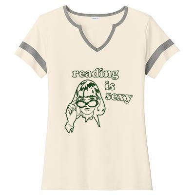 Reading Is Sexy Book Lover Ladies Halftime Notch Neck Tee