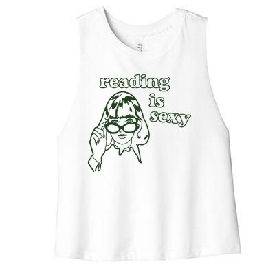 Reading Is Sexy Book Lover Women's Racerback Cropped Tank