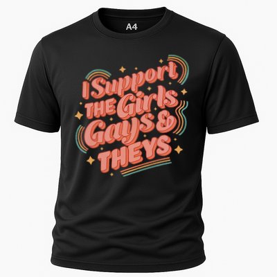 Retro I Support The Girl Gays And Theys Ally Pride Month Performance Shirt