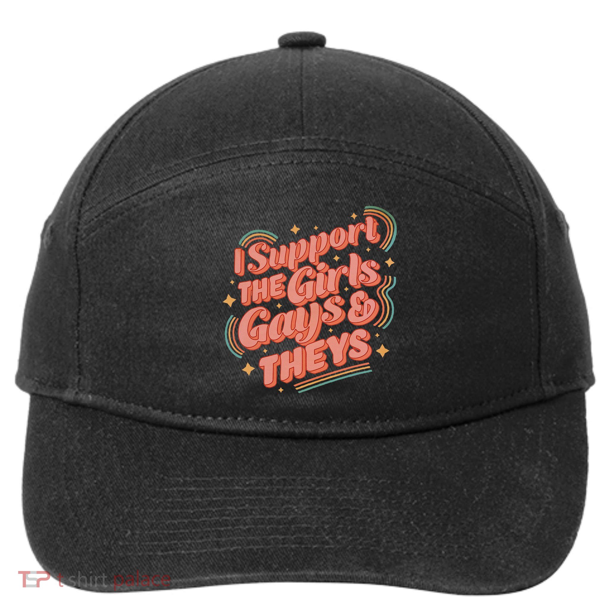 Retro I Support The Girl Gays And Theys Ally Pride Month 7-Panel Snapback Hat