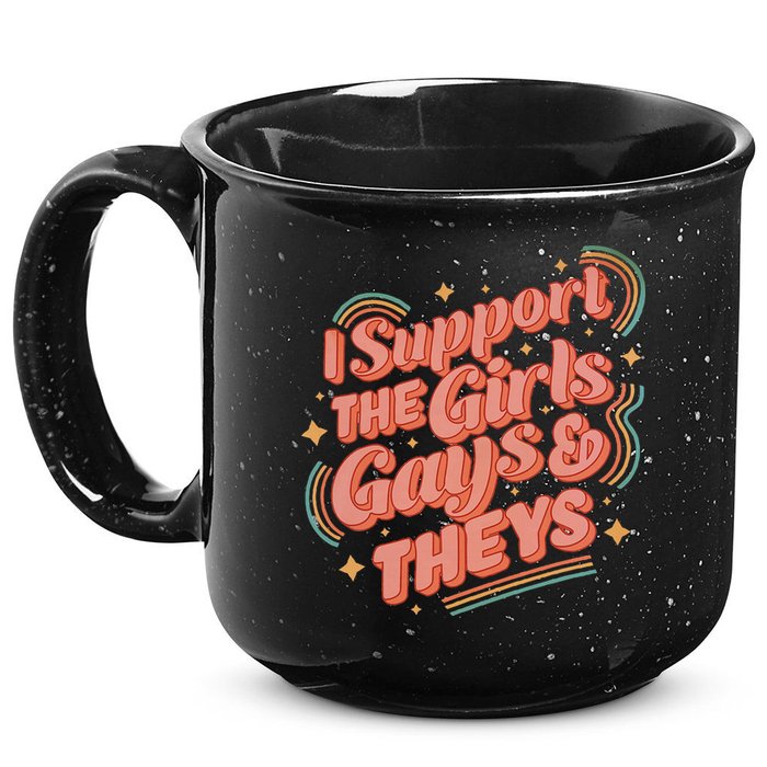 Retro I Support The Girl Gays And Theys Ally Pride Month 15oz Campfire Ceramic Mug