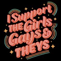 Retro I Support The Girl Gays And Theys Ally Pride Month Youth Performance Sprint T-Shirt