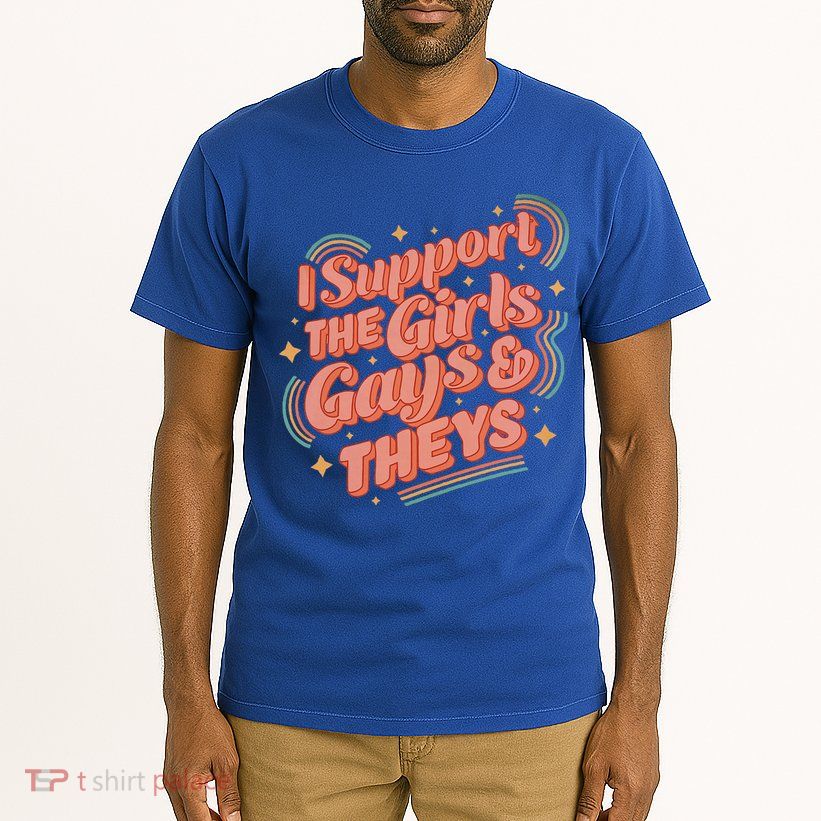 Retro I Support The Girl Gays And Theys Ally Pride Month Tall T-Shirt