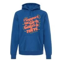 Retro I Support The Girl Gays And Theys Ally Pride Month Premium Hoodie