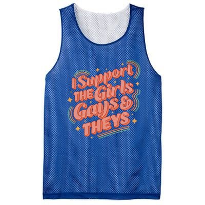 Retro I Support The Girl Gays And Theys Ally Pride Month Mesh Reversible Basketball Jersey Tank