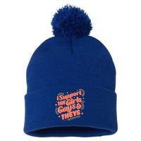 Retro I Support The Girl Gays And Theys Ally Pride Month Pom Pom 12in Knit Beanie