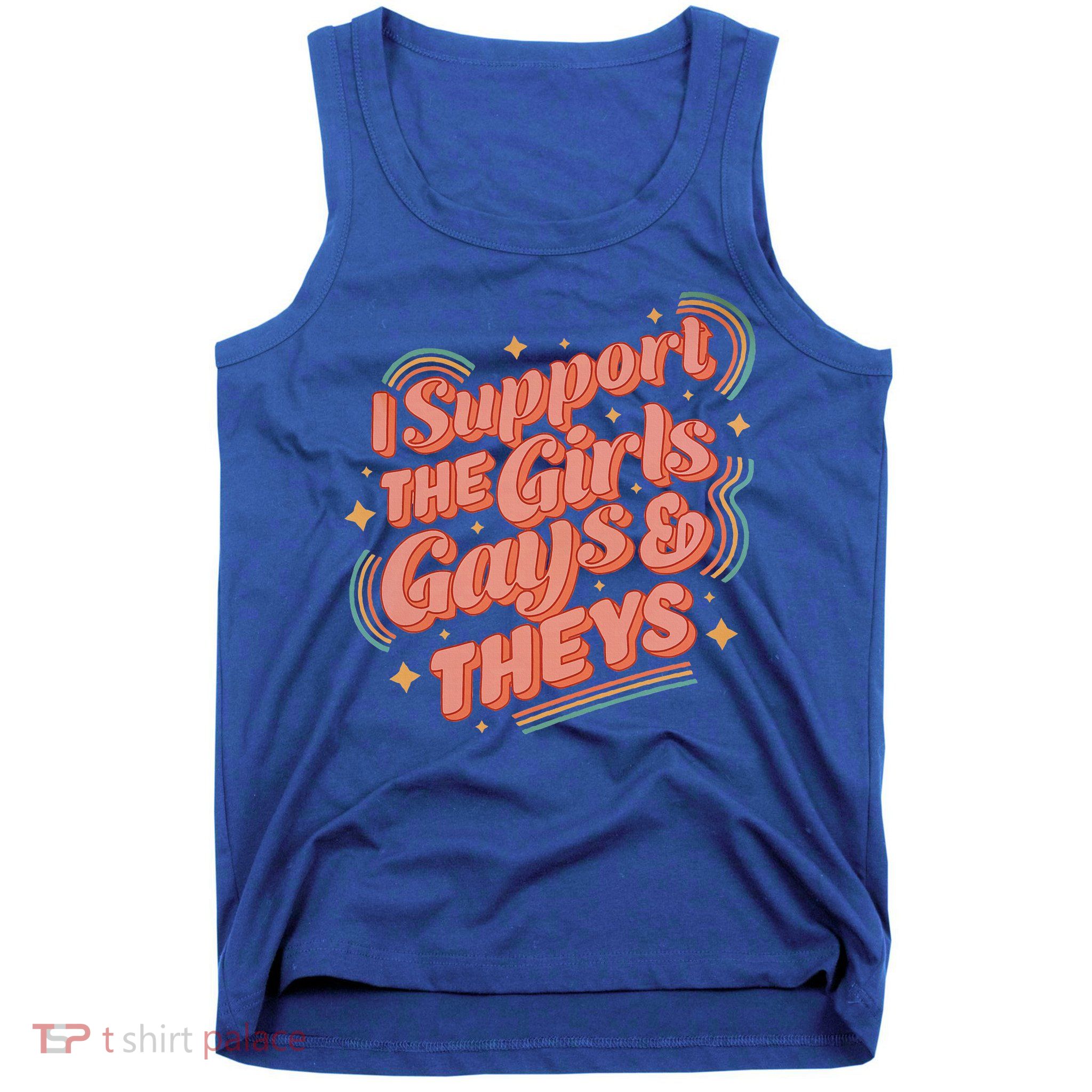 Retro I Support The Girl Gays And Theys Ally Pride Month Tank Top