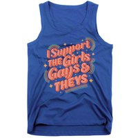Retro I Support The Girl Gays And Theys Ally Pride Month Tank Top